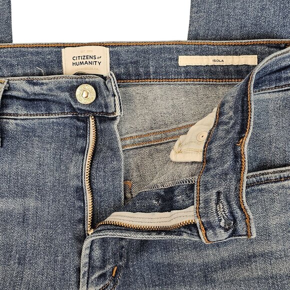 Womens 28 Wide Leg Hippie Boho Cottagecore Whimsigoth Flared Light Wash Jeans - Picture 5 of 14